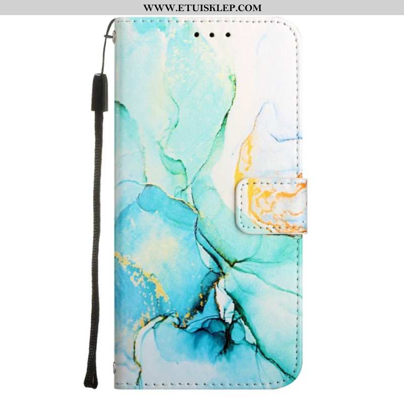 Etui Folio do OnePlus Nord 2T 5G z Łańcuch Pasek Marmuru